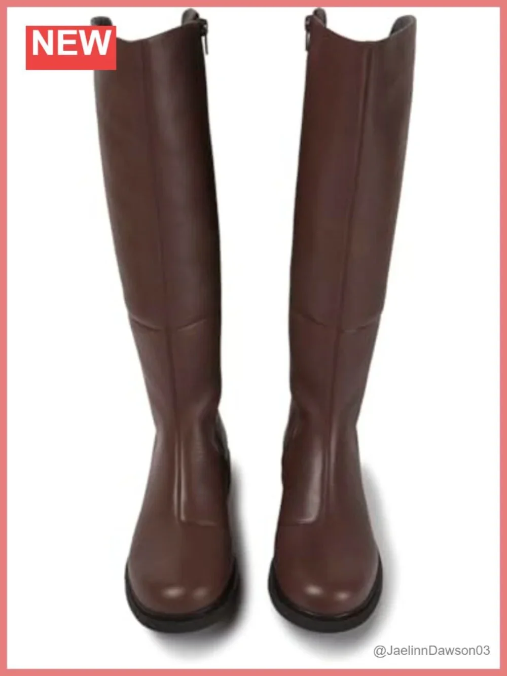 Camper Knee-High High Boot Lightweight Flexible Zip Almond Toe